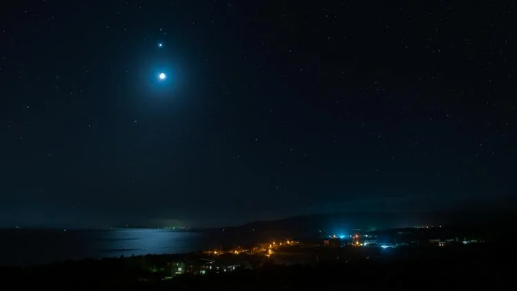 Two of the brightest planets in the night sky are about...
