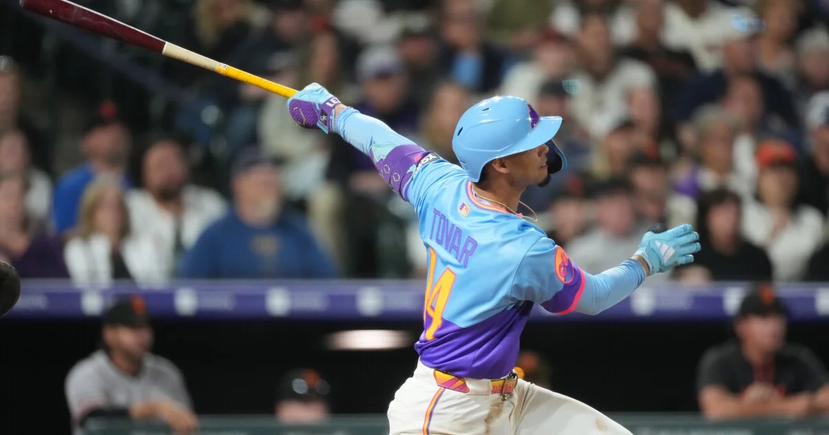 Tovar, Goodman homer in 5-run 9th, Rockies beat Giants...