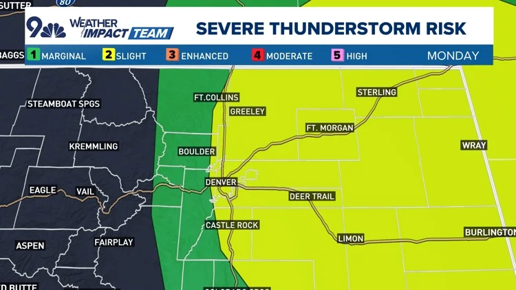 Severe thunderstorm threat in Colorado: Large hail,...