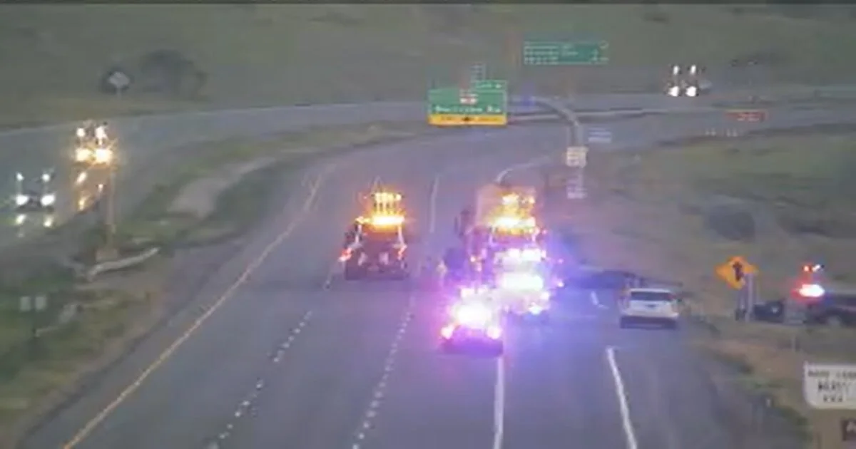 Semitruck hauling potatoes fries after catching fire on...