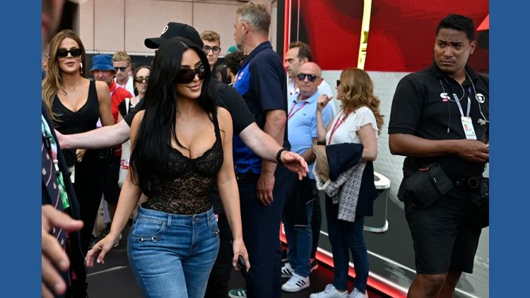 Kim Kardashian watches Lewis Hamilton claim 2nd place at...