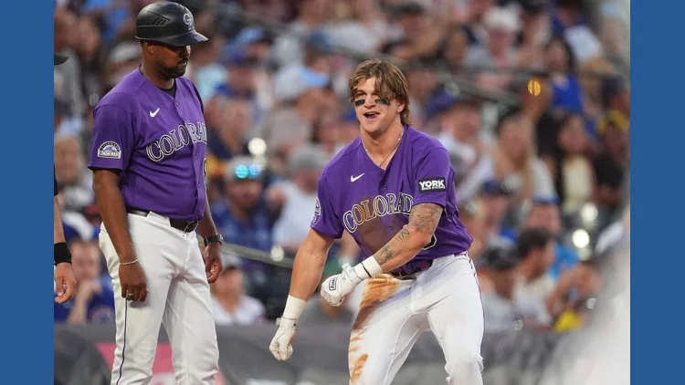 Cole Carrigg triples in Rockies debut and plays with his...