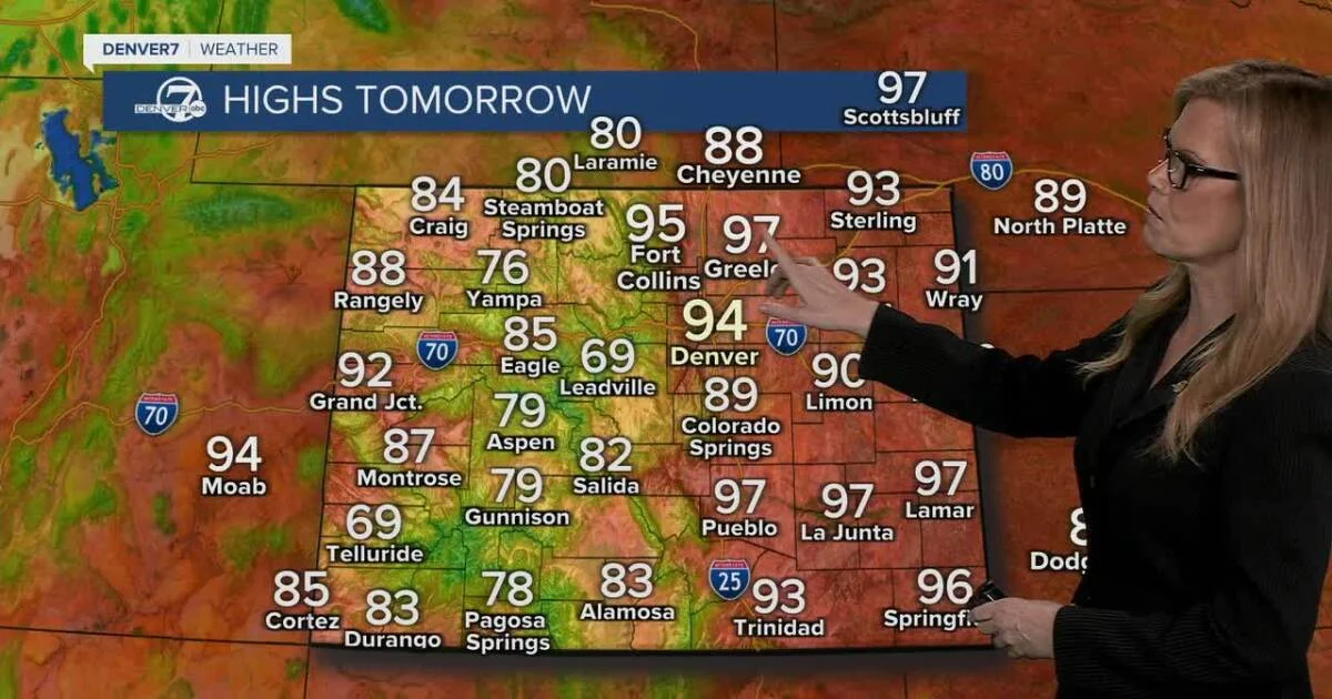 Near record-breaking mid-90°s in the Denver metro...