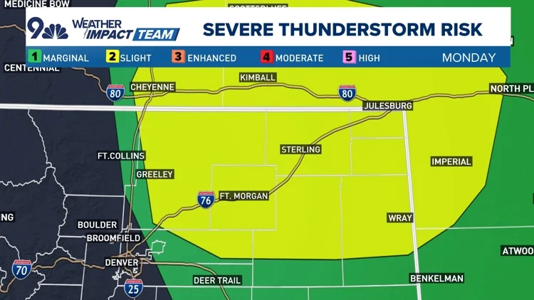 Weather flips from heat to hail Monday